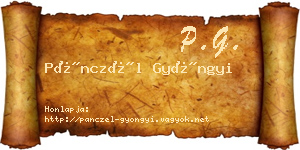 Pánczél Gyöngyi névjegykártya